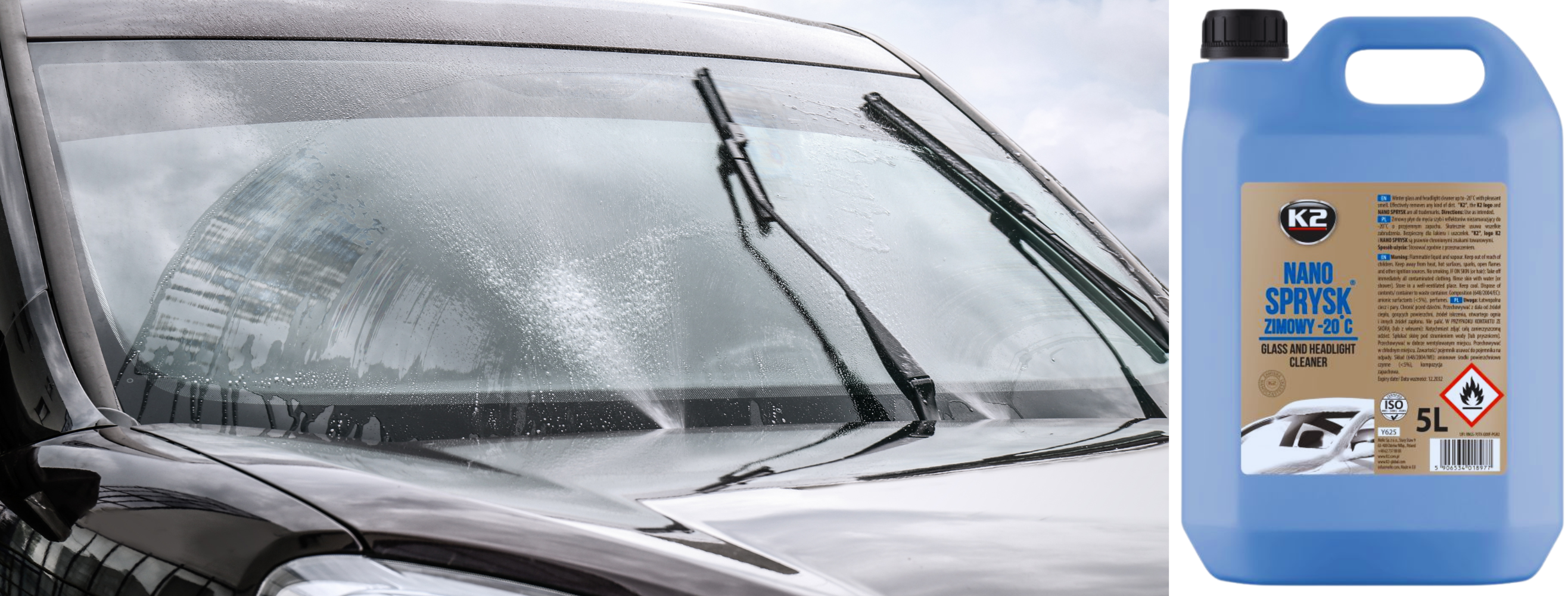 Zimowy płyn do spryskiwaczy K2 Nano Sprysk -20°C 5L.